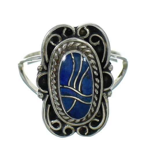 Authentic Sterling Silver Lapis Ring Size 6-3/4 RX82527